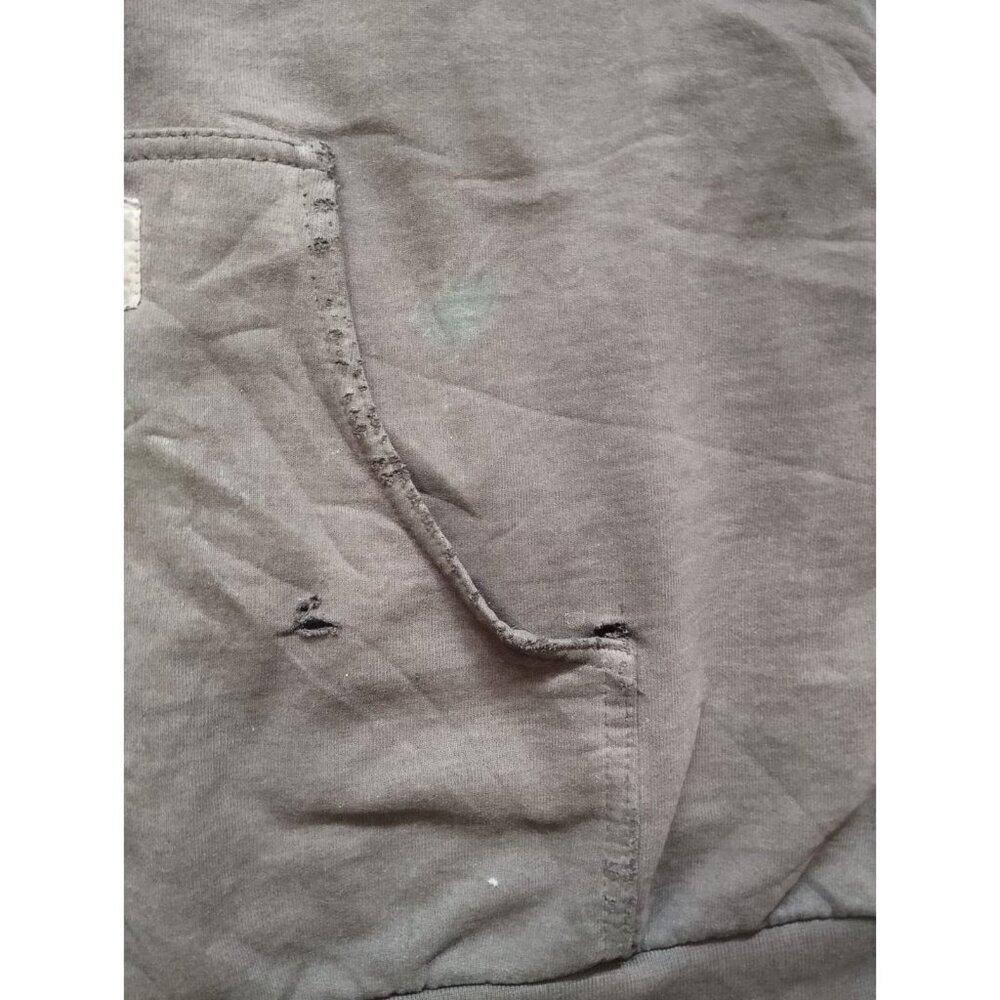 Carhartt Hoodie Men's XL Dark Brown Full Zip Thermal Lined Distressed Thrashed - Picture 11 of 13